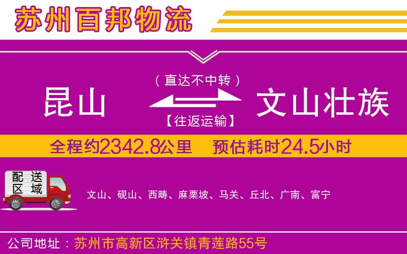 昆山到文山壮族苗族自治州物流公司