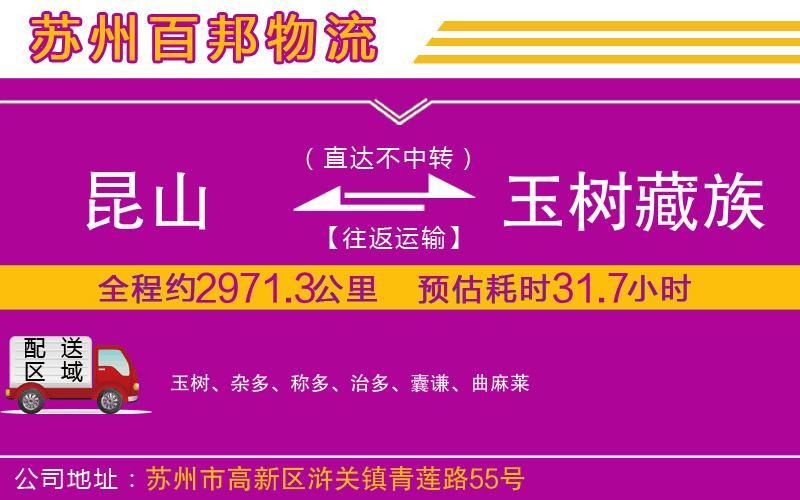 昆山到玉树藏族自治州物流公司